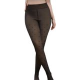 F.K. Kadın Siyah Fiyonk Desenli Termal Külotlu Çorap, Ultra Esnek, S/M ve L/XL Beden, Kış Sezonu için (Siyah, L/XL)