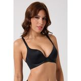 F.k Lazer Kesim Dolgulu Push Up Sütyen - 75B - Siyah