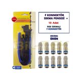 F Konnektör Sıkma Pensesi + 10 Adet Sıkmalı F Konnektör