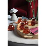 F & Z 6'lı Keyfi Ala Borosilikat Cam Kulplu Çay Bardağı 180 ml Bardak - 6 Adet - Şeffaf