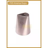 F05 Kalp Desen Krema Duyu Büyük Boy Pasta Duyu Paslanmaz Çelik Krema Torbası Ucu 3.6X2.3x4.0 Cm