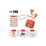 F08 Dijital Şarj Göstergeli Tws Bluetooth Kulaklık - Kırmızı