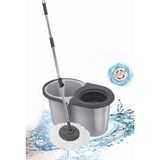 F139 Balerina Otomatik Sıkma Temizlik Seti, Döner Başlıklı Mikrofiber Temizlik Mop Seti Gri - Renk