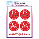 F17 Ajans 4 Adet Göktürkçe Türk Yazısı Ütü ile Yapışan Tekstil Kumaş Tişört Dtf Baskı