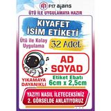 F17 Ajans Astranot Temalı Okul Kıyafet Etiketi Isme Özel Tekstil Baskı