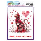 F17 Ajans Kalpli Kedi Ütü ile Yapışan Tişört Tekstil Baskı