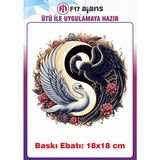 F17 Ajans Kuşlar Gotik Temalı Ütü ile Yapışan Tekstil Kumaş Tişört Dtf Baskı