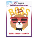 F17 Ajans Little Boss Hayvan Temalı Ütü ile Yapışan Tekstil Kumaş Tişört Baskı