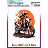 F17 Ajans Motocross Ütü ile Yapışan Kumaş Tekstil Kıyafet Dtf Baskı