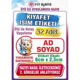 F17 Ajans Renkli Kedi Temalı Okul Kıyafet Etiketi Isme Özel Tekstil Baskı