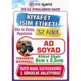 F17 Ajans Turuncu Araba Temalı Okul Kıyafet Etiketi Isme Özel Tekstil Baskı