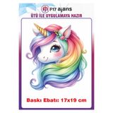 F17 Ajans Unicorn Temalı Ütü ile Yapışan Tekstil Kumaş Tişört Dtf Baskı