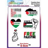 F17 Ajans Ütü ile Kumaşa Yapışan Free Palestine Pray Özgür Filistin Baskı