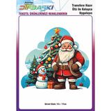 F17 Ajans Yılbaşı Noel Baba Ütü ile Yapışan Tişört Tekstil Transfer Dtf Baskı
