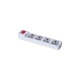 F194C 4'lü Anahtarlı Universal Grup Priz 5 Metre Uzun Kablolu Anahtarlı Priz