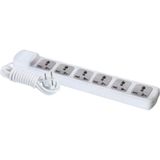 F305B 6'lı Universal Grup Priz 3 Metre Orta Mesafeli Uzatma Prizi - Beyaz - 1