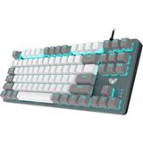 F3287 Mavi Işıklı Kablolu Mekanik Ingilizce Q Tkl Gaming Oyuncu Klavyesi - Beyaz