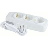 F501C 3'lü Grup Priz - 5 Metre Kablo ile Esnek ve Güvenli Elektrik Bağlantısı - Beyaz