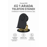 F69 4’Ü 1 Arada Telefon Tablet Standı Kablosuz Şarj Cihazı Endüksiyon Hoparlörlü