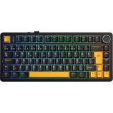 F75 Mekanik Q Klavye Kablosuz RGB TKL Graywood V4 Switch Ev - Ofis Kullanımı İçin Uygun