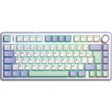 F75 Mekanik Rgb Tkl Graywood V4 Switch Kablosuz Makrolu Hot Swap Türkçe Q Klavye Pastel - Çok Renkli