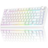 F75 Mekanik Rgb Tkl Seiya Switch Kablosuz Makrolu Hot Swap Klavye Desenli Beyaz - Siyah