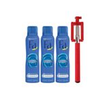 Fa Aqua Deodorant Sprey, 48 Saat Koruma, 0% Alüminyum Tuzu, 3'lü Set + Selfie Çubuğu