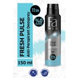 Fa Men Fresh Pulse Deosprey 150 ml Erkek Deodorant - 48 Saat Kalıcı Ferah Bergamot Kokusu