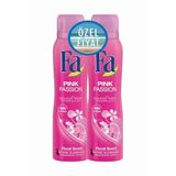 Fa Pink Passion Deodorant Sprey, 2'li Set, 150 ml + 150 ml, Floral Scent