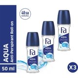 Fa Roll-On Fresh Koku Unisex 48 Saat Koruma Pudrasız Alkol İçermeyen Beyaz Leke Önleyici 3×50 ml