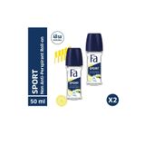 Fa Sport Roll-On 50 ml Erkek Deodorant - 2 Adet 48 Saat Kalıcı Turunçgil Ferahlığı