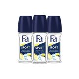 Fa Sport Roll-On 50 ml Erkek Deodorant - 3 Adet 48 Saat Kalıcı Turunçgil Ferahlığı