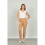 F&A Textile Çift Cep Bilek Boy Dar Paça Pantolon, 48, 8170020247002, Camel, Kadın