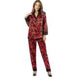 Faal Kalp Desen Saten Pijama Takım 4604 (2XL)
