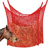 Fabbay 2 Adet Yavaş Besleme Saman Ağı Saman Besleyici Atlar için Saman Torbaları Keçi Durak Römork At Besleme Malzemeleri (Kırmızı, 80 x 71 cm)