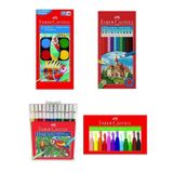 Faber 12 Li Sulu Boya + Kuru Kalem Boya + Pastel Boya + Keçeli Kalem