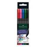 Faber Castell 0.4 mm 5 Renk Poşet Grip Finepen Keçe Uçlu Kalem
