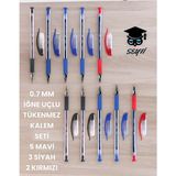 Faber-Castell 0.7 mm Iğne Uçlu Tükenmez Kalem Seti 5 Mavi 3 Siyah 2 Kırmızı 1425 - Çok Renkli - diğer