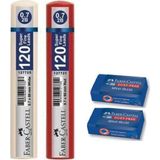 Faber-Castell 0.7 mm Mavi Renk 120'li Kalem Uçları 2'li + Sınav Silgisi 2'li Set
