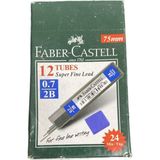 Faber-Castell 0.7mm 2b Kalem Ucu - 12 Tüp Super Fine Lead 75MM - Fine Line Writing