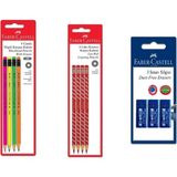 Faber-Castell 10 Parça Kurşun Kalem Seti 4 Adet Renkli Ahşap Kalem 3+ Yaş İçin - Karışık