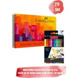 Faber Castell 10 Renk Black Edition Fırçalı Keçeli Kalem ve 35x50 cm 30 Yaprak Art Karton Resim Defteri Seti