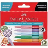 Faber-Castell 10'lu Comfort Keçeli Kalem Renkli Pastel Renkler ile Yıkanabilir Kalem Seti