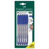 Faber-Castell 10'lu Mavi Tükenmez Kalem 0.8 mm Ergonomik Tutma Özelliği ile