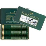 Faber-Castell 119065 9000 Art 8b-2h Dereceli Kalem Set 12 Parça Yeşil Renkli Sanat Malzemesi