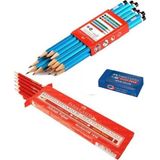 Faber Castell 12 li Kurşun Kalem + 12 li Kırmızı Kopya Kurşun Kalem + Silgi