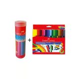 Faber Castell 12 Li Tüp Jumbo Kuru Boya + 20 Renk Eğlenceli Keçeli Kalem