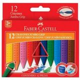 Faber-Castell 12 R Grip Jumbo Wax Crayon Pastel Boya Renkli Kırtasiye Seti