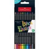 Faber-Castell 12 Renk Kuru Boya Black Edition 1 Paket 12 Li Kuruboya Tam Boy Karton Kutu - Renkli - Standart