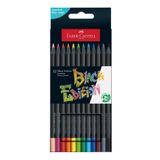 Faber Castell 12 Renk Kuru Boya Black Edition 1 Paket 12 li Kuruboya Tam Boy Karton Kutu